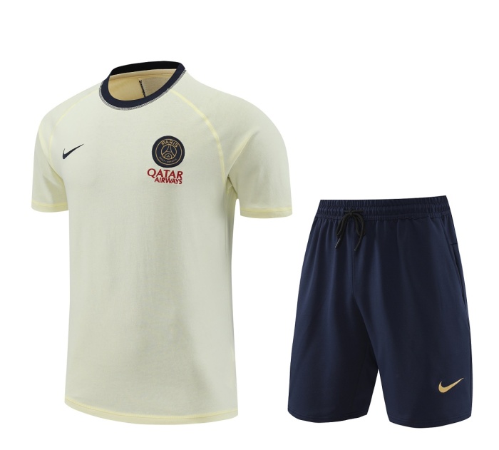 PSG 23/24 Light Yellow Training Kit Jerseys