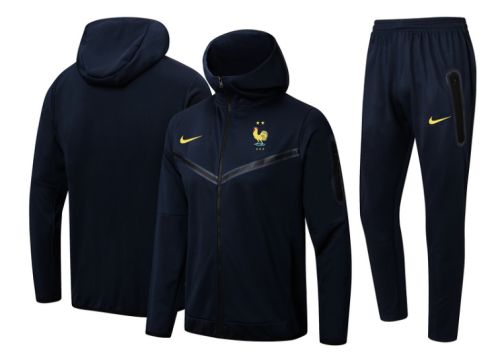France 24/25 Hoodie Tracksuit - Navy Blue