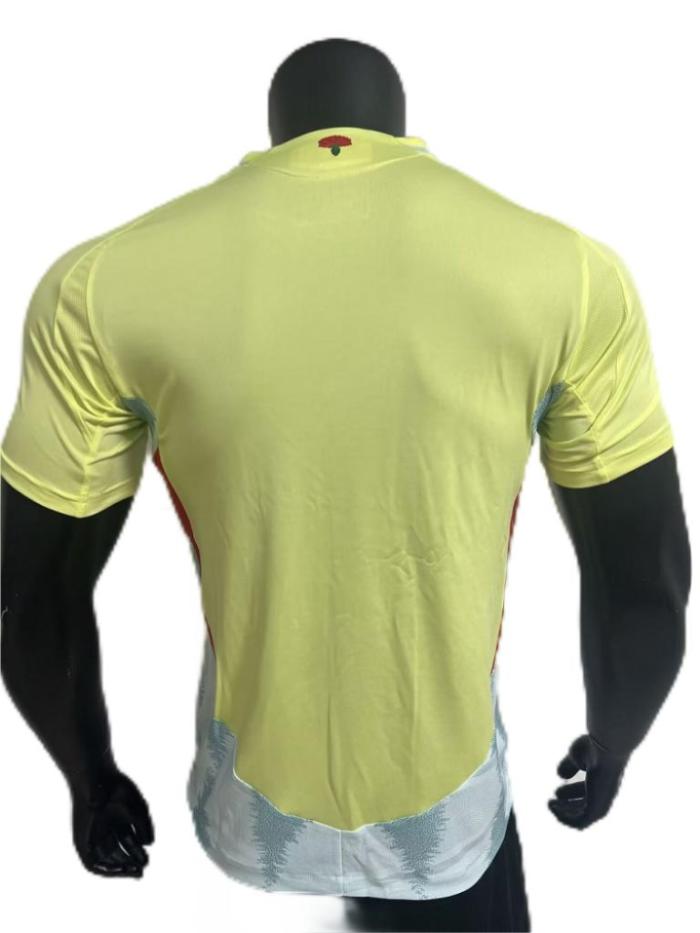 Spain 2024 Euro Away Yellow Soccer Jersey(Player)