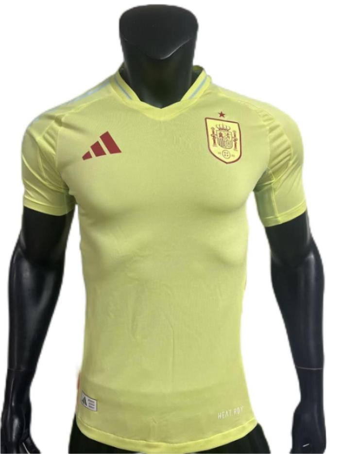 Spain 2024 Euro Away Yellow Soccer Jersey(Player)