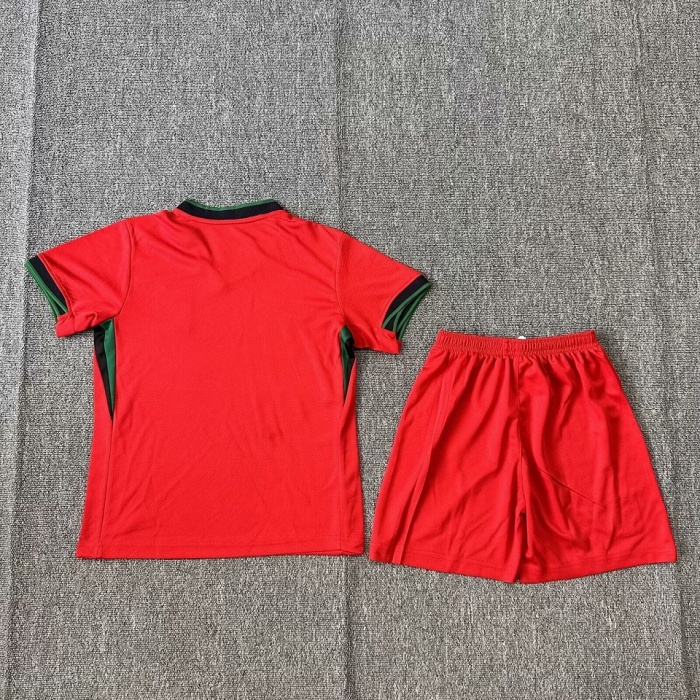 Kids-Portugal 2024 Euro Home Leaked Soccer Jersey
