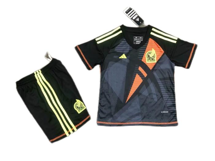 Kids-Mexico 2024 GK Black Soccer Jersey