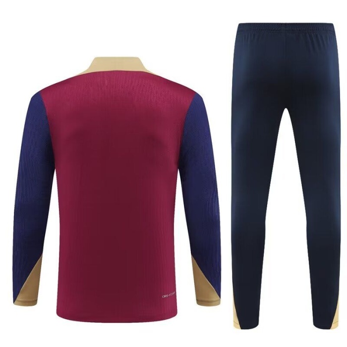 Kids Barcelona 24/25 Tracksuit - Dark Red/Blue