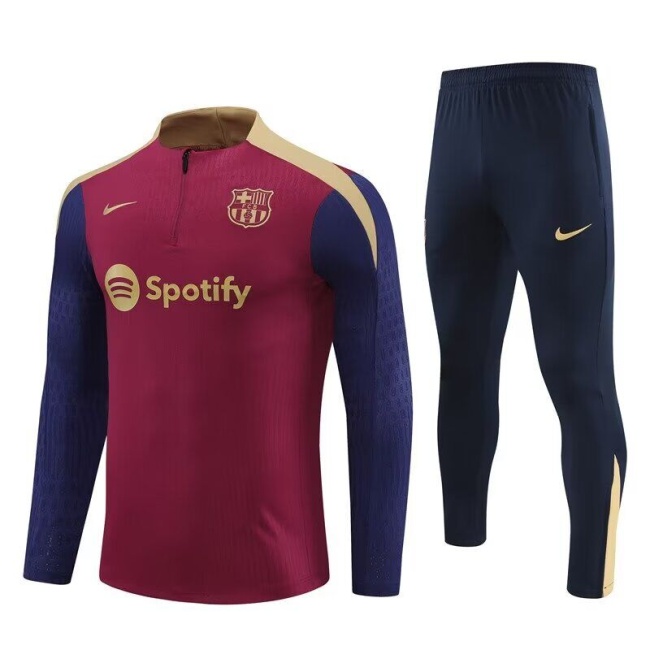 Kids Barcelona 24/25 Tracksuit - Dark Red/Blue