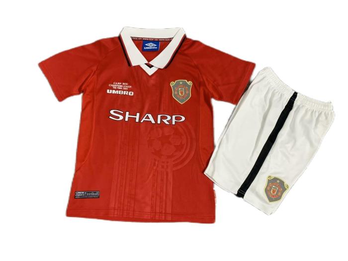 Kids-Manchester Utd 1999 Home UCL Final Soccer Jersey