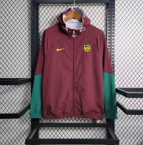 Barcelona 24/25 Wind Coat - Dark Red/Green