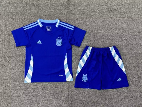 Kids-Argentina 2024 Away Blue Soccer Jersey