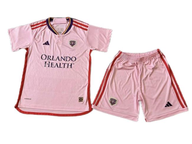 Kids-Orlando City 24/25 Away Pink Soccer Jersey