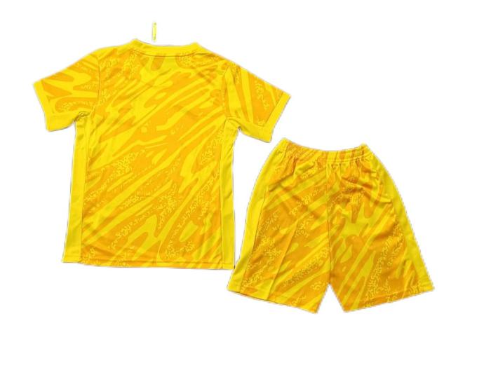 Kids-Portugal 2024 Euro GK Yellow Soccer Jersey