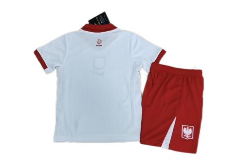 Kids-Poland 2024 Euro Home Soccer Jersey