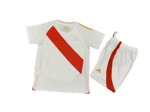 Kids-Peru 2024 Home Soccer Jersey