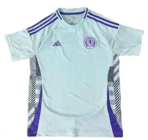 Scotland 2024 Euro Away Mint Blue Soccer Jersey