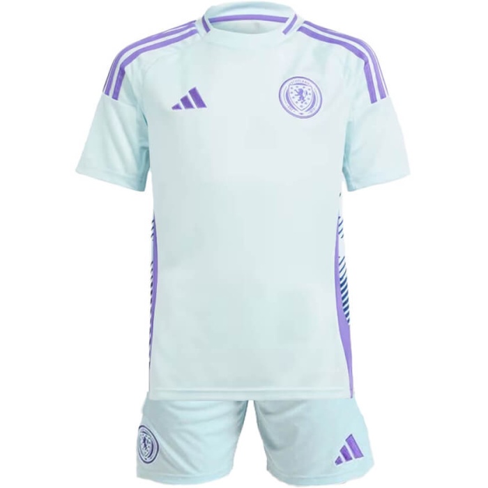 Kids-Scotland 2024 Euro Away Mint Blue Soccer Jersey
