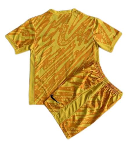 Kids-England 2024 Euro GK Yellow Soccer Jersey