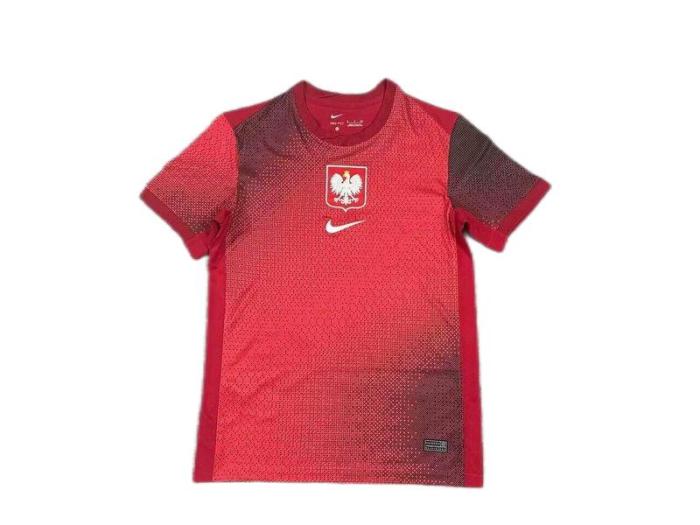 Poland 2024 Euro Away Red Soccer Jersey