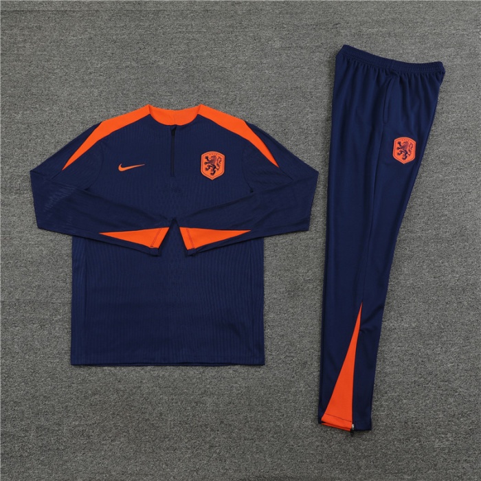 Netherlands 24/25 Tracksuit - Navy Blue/Orange