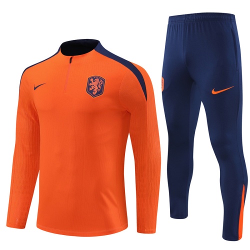 Netherlands 24/25 Tracksuit - Orange/Navy Blue