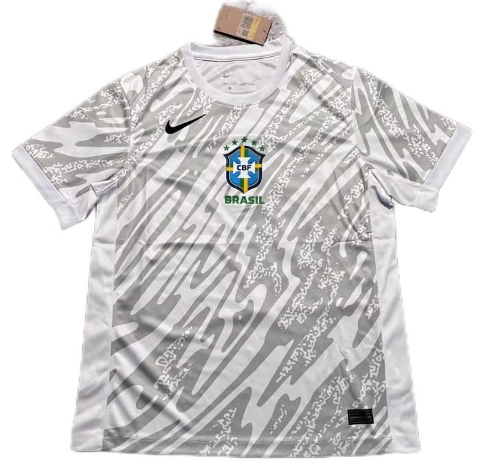 Brazil 2024 GK White/Grey Soccer Jersey