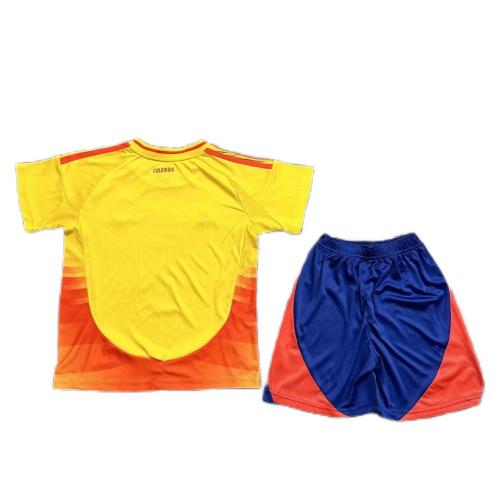 Kids-Colombia 2024 Home Soccer Jersey