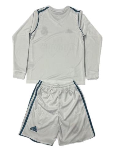 Kids-Real Madrid 17/18 Home Long Soccer Jersey