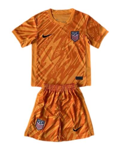 Kids-USA 2024 GK Orange Soccer Jersey