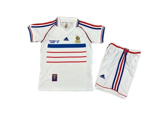 Kids-France 1998 World Cup Away White Soccer Jersey
