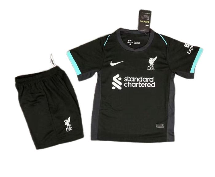 Kids-Liverpool 24/25 Away Black Leaked Soccer Jersey