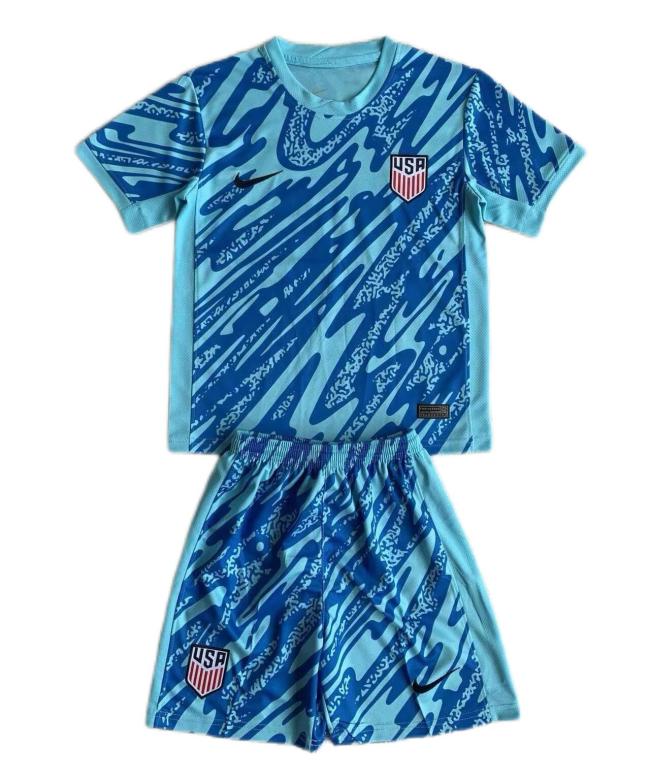 Kids-USA 2024 GK Blue Soccer Jersey