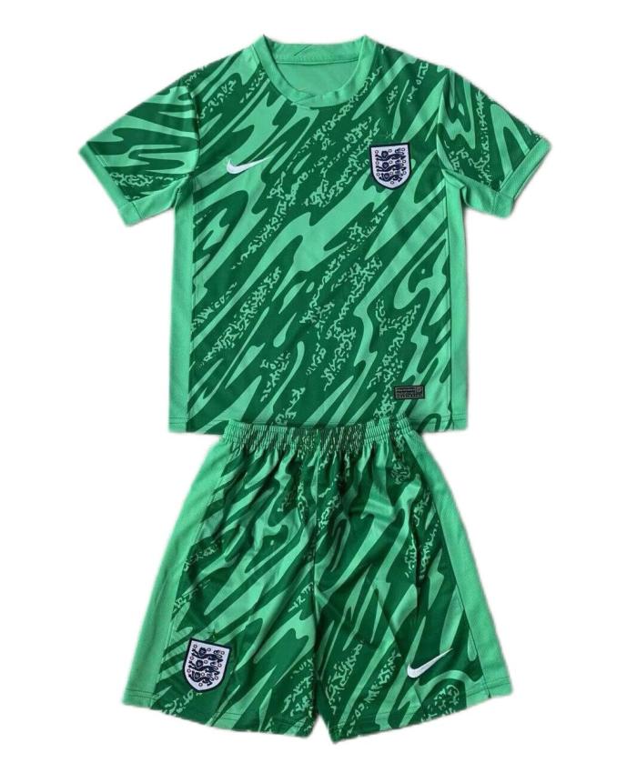 Kids-England 2024 Euro GK Green Soccer Jersey