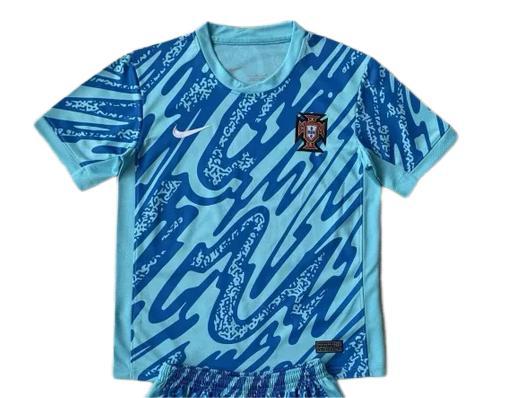 Portugal 2024 Euro GK Blue Soccer Jersey