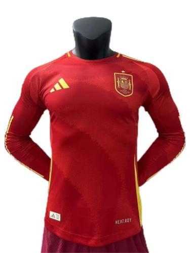 Spain 2024 Euro Home Long Soccer Jersey(Player)