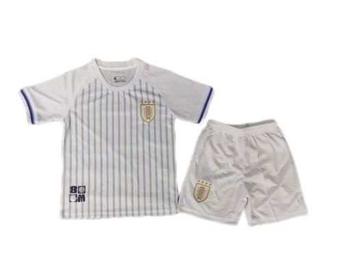 Kids-Uruguay 2024 Away White Soccer Jersey