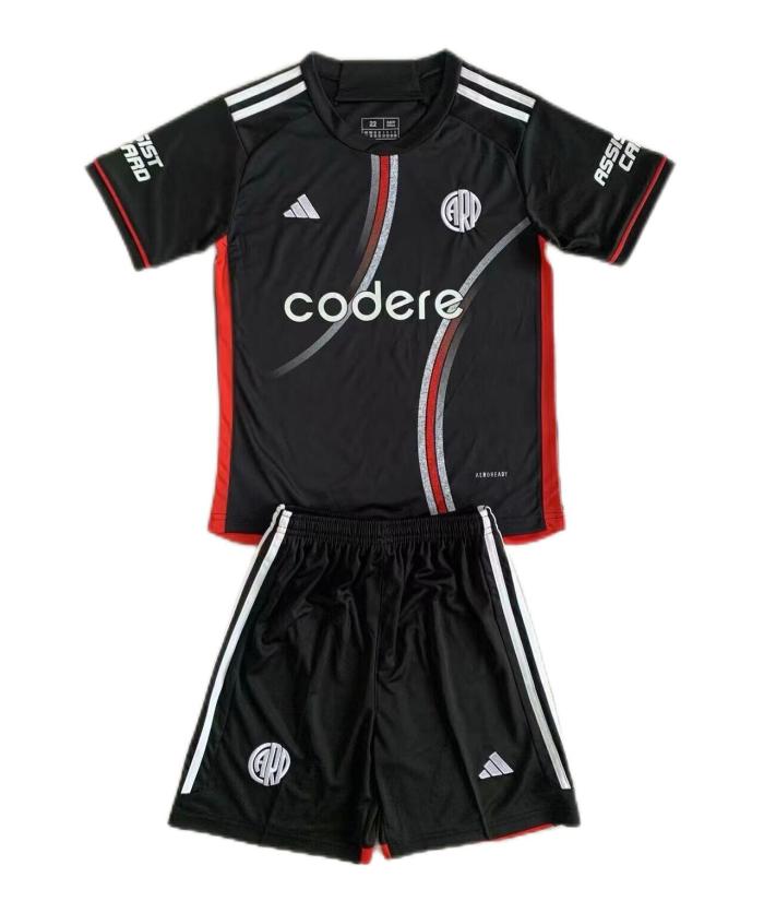 Kids-River Plate 24/25 Third Black Soccer Jersey