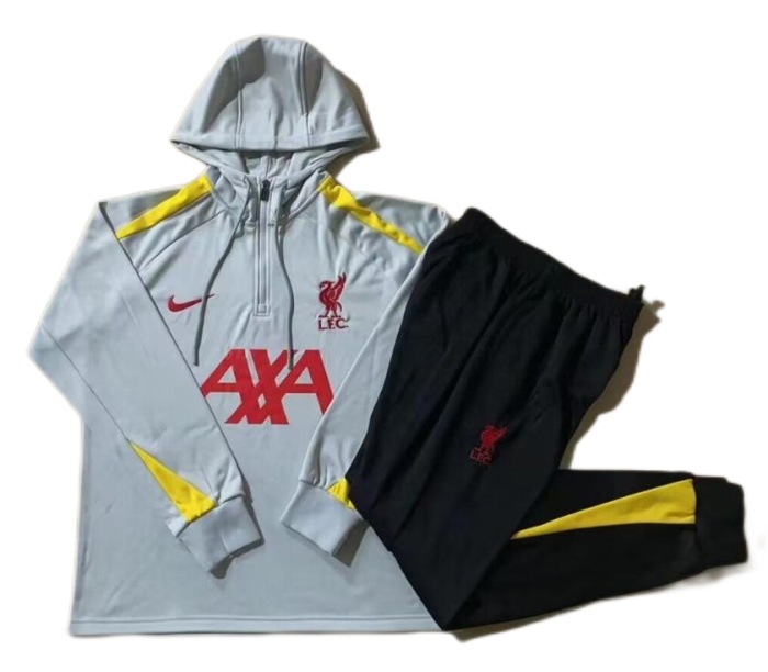 Liverpool 24/25 Hoodie Tracksuit - Grey/Yellow