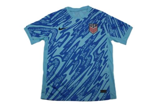 USA 2024 GK Blue Soccer Jersey