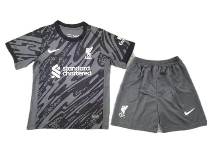 Kids-Liverpool 24/25 GK Black Soccer Jersey