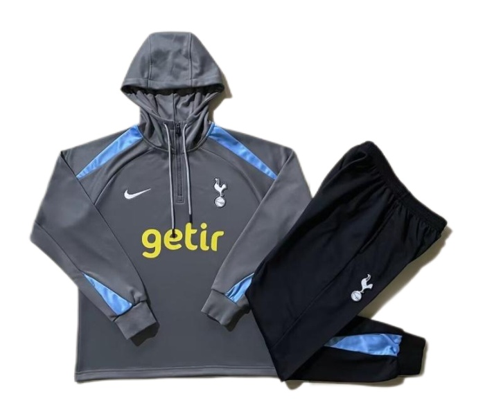 Tottenham 24/25 Hoodie Tracksuit - Grey/Blue
