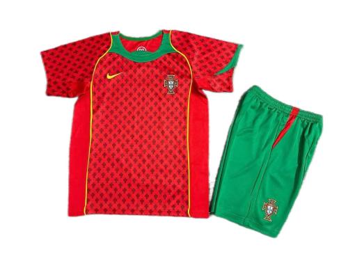 Kids-Portugal 2004 Home Soccer Jersey