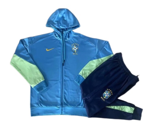 Brazil 24/25 Hoodie Tracksuit - Blue/Green