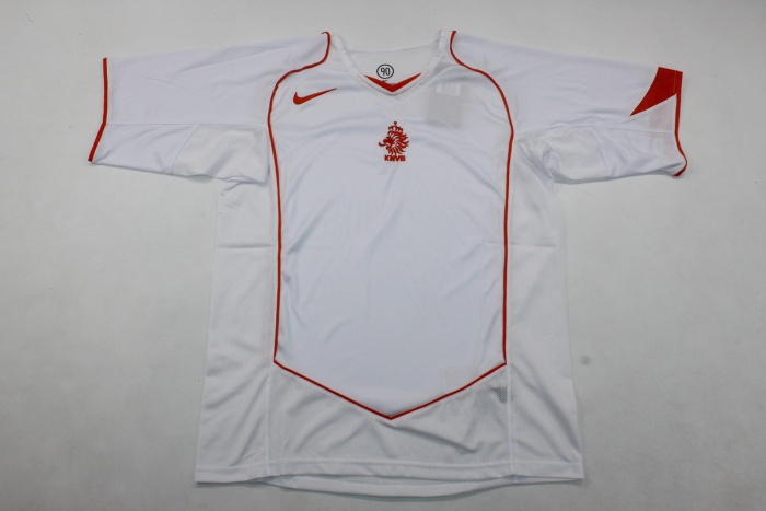 Netherlands 2004 Away White Soccer Jersey