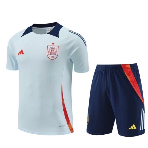 Spain 24/25 Light Blue/Red Training Kit Jerseys
