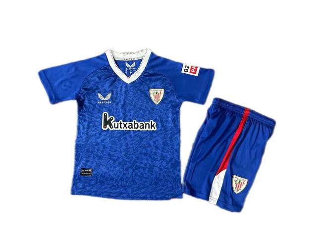 Kids-Athletic Bilbao 24/25 Away Blue Soccer Jersey
