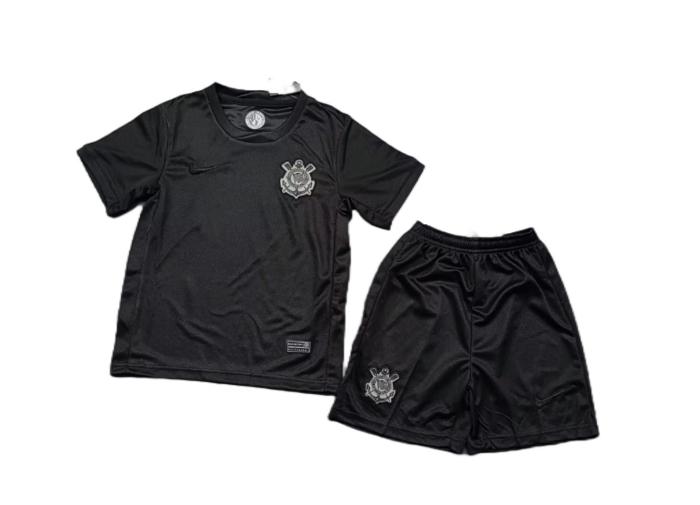Kids-Corinthians 24/25 Away Black No Sponsor Leaked Jersey