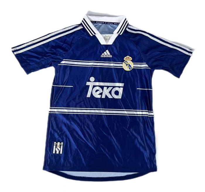 Real Madrid 98/99 Away Dark Blue Soccer Jersey