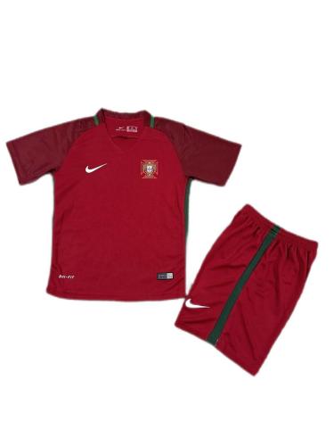 Kids-Portugal 2016 Home Soccer Jersey