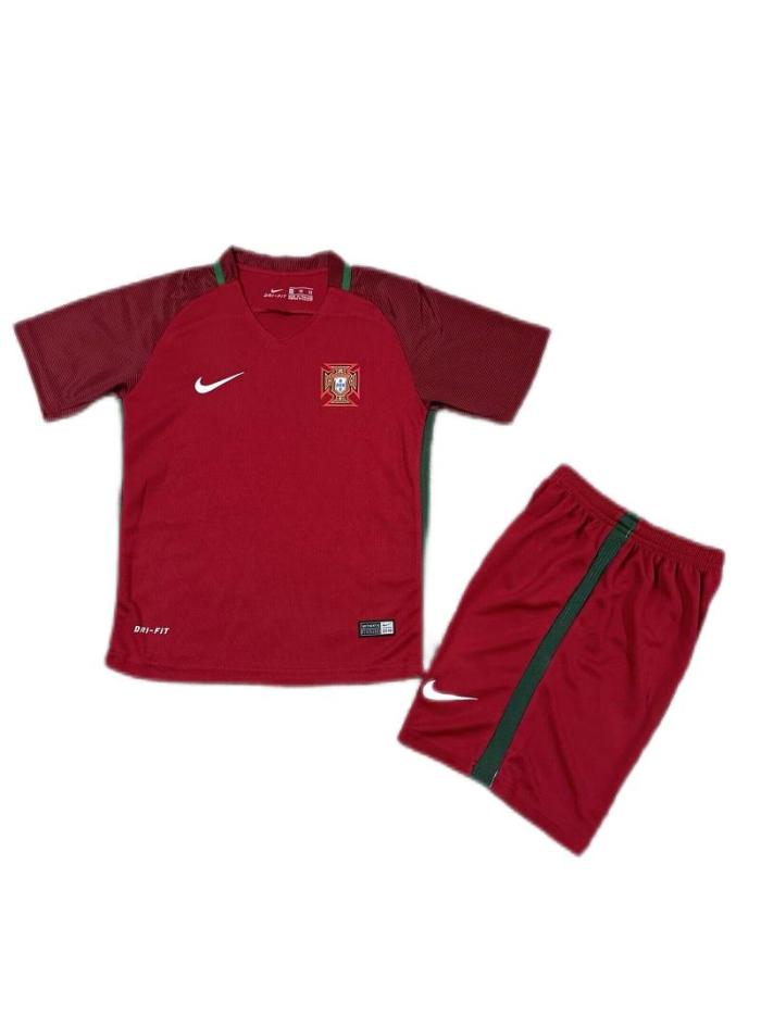 Kids-Portugal 2016 Home Soccer Jersey