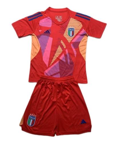 Kids-Italy 2024 Euro GK Red Soccer Jersey