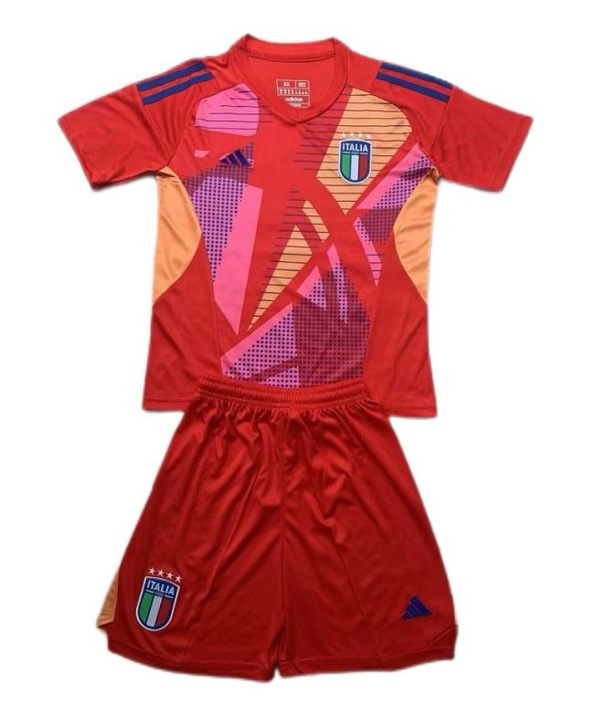 Kids-Italy 2024 Euro GK Red Soccer Jersey