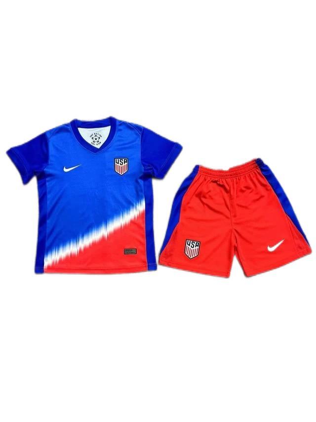 Kids-USA 2024 Away Blue Leaked Soccer Jersey
