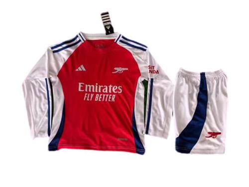 Kids-Arsenal 24/25 Home Long Soccer Jersey